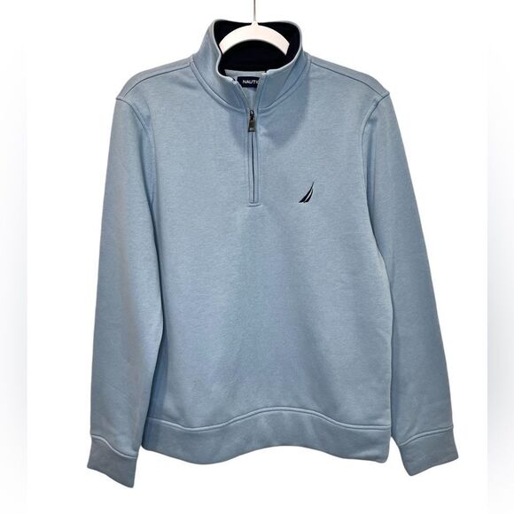 NAUTICA Anchor Blue 1/4 Zip Pullover Size Small - Picture 1 of 4